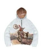 Episodes clothing Wheel Up Tapestry Hoodie Zip-up